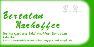 bertalan marhoffer business card